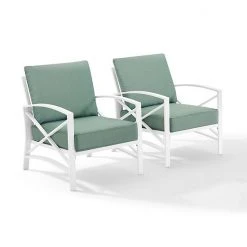 Crosley Kaplan Patio Arm Chair 2-piece Set Mist