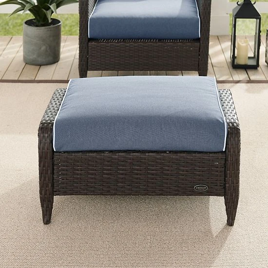 Crosley Kiawah Outdoor Wicker Ottoman Sand 5 Crosley Kiawah Outdoor Wicker Ottoman Sand - Image 3
