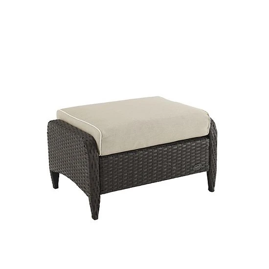 Crosley Kiawah Outdoor Wicker Ottoman Sand 7 Crosley Kiawah Outdoor Wicker Ottoman Sand - Image 5