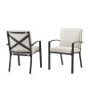 Crosley Kaplan Outdoor 2-Piece Metal Dining Chair Set Oatmeal