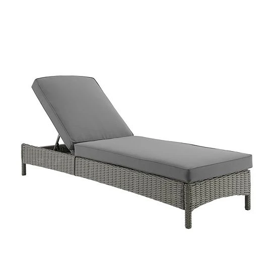 Crosley Bradenton Sunbrella Outdoor Wicker Chaise Lounge Chair Gray Brown - Image 6