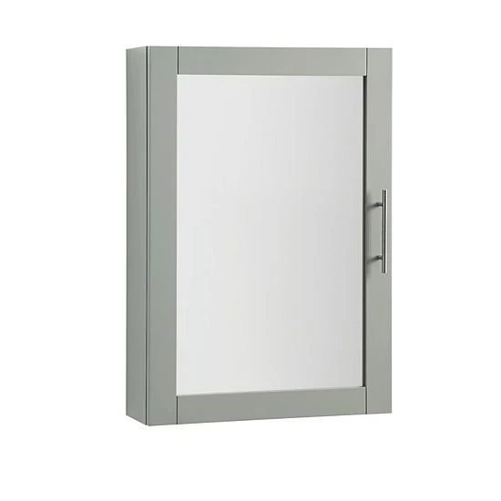 Crosley Savannah Mirrored Wall Cabinet Gray - Image 5