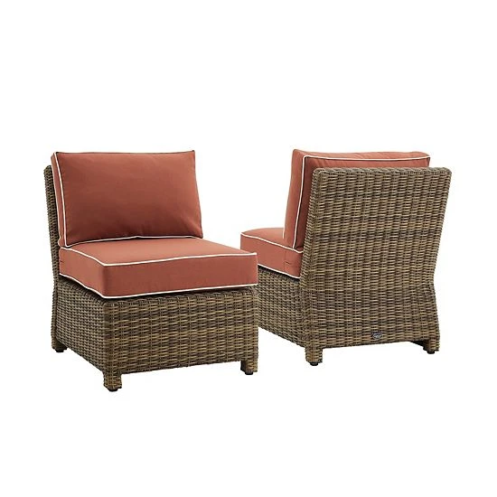 Crosley Bradenton Wicker Armless Patio Chair 2-piece Set Gray Brown - Image 10