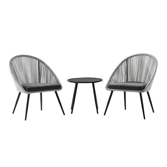 Crosley Aspen Outdoor Rope Chair 3-Piece Set