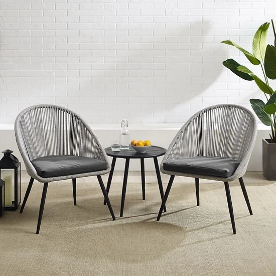 Crosley Aspen Outdoor Rope Chair 3-Piece Set - Image 4