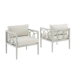 Crosley Ashford Outdoor Metal Arm Chair 2-Piece Set