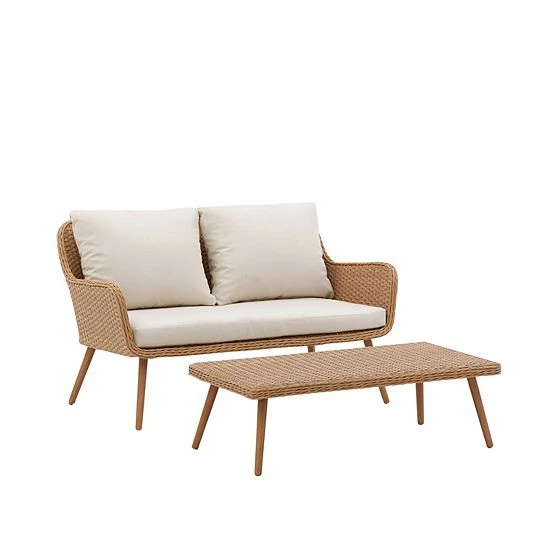 Crosley Landon Wicker Outdoor Conversation Loveseat & Coffee Table 2-piece Set 3 Crosley Landon Wicker Outdoor Conversation Loveseat & Coffee Table 2-piece Set