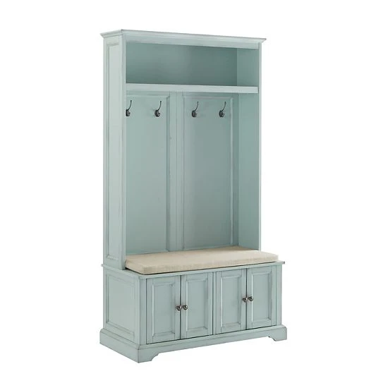 Crosley Holbrook Hall Tree Storage Bench Distressed White - Image 8