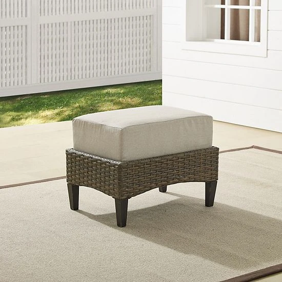 Crosley Rockport Outdoor Wicker Ottoman 4 Crosley Rockport Outdoor Wicker Ottoman - Image 2