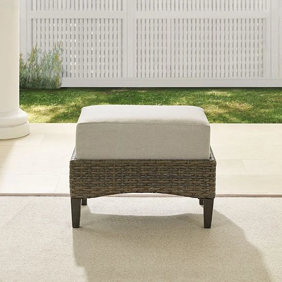 Crosley Rockport Outdoor Wicker Ottoman 5 Crosley Rockport Outdoor Wicker Ottoman - Image 3