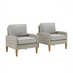 Crosley Capella Outdoor 2-Piece Wicker Chair Set