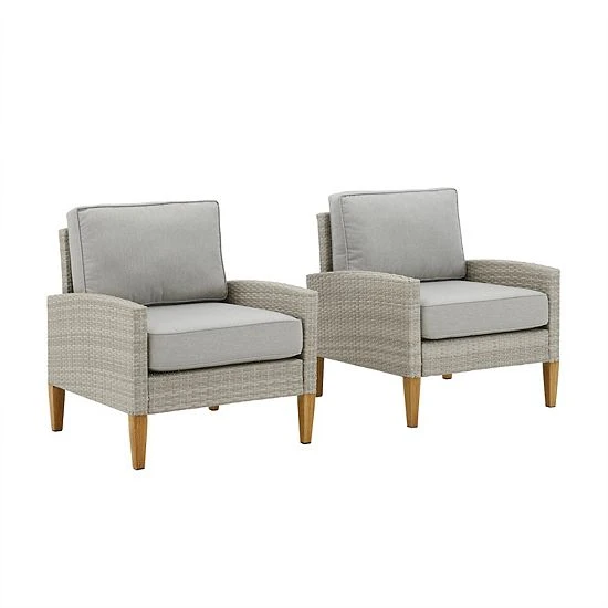 Crosley Capella Outdoor 2-Piece Wicker Chair Set 3 Crosley Capella Outdoor 2-Piece Wicker Chair Set