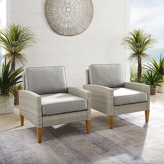 Crosley Capella Outdoor 2-Piece Wicker Chair Set 5 Crosley Capella Outdoor 2-Piece Wicker Chair Set - Image 3