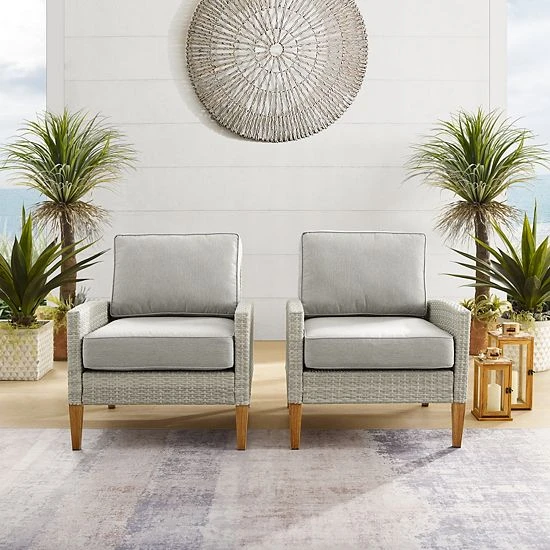 Crosley Capella Outdoor 2-Piece Wicker Chair Set 6 Crosley Capella Outdoor 2-Piece Wicker Chair Set - Image 4