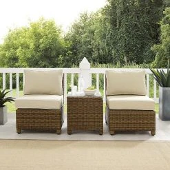 Crosley Bradenton Wicker Patio Chair & End Table 3-piece Set Sangria Brown -Crosley Shop unnamed file 129