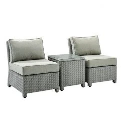 Crosley Bradenton Wicker Patio Chair & End Table 3-piece Set Sangria Brown -Crosley Shop unnamed file 134