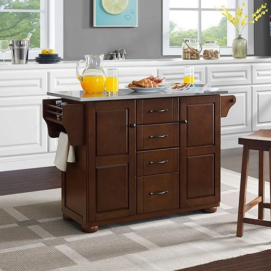 Crosley Eleanor Stainless Steel Top Kitchen Island - Image 2
