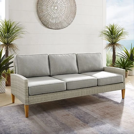 Crosley Capella Outdoor Wicker Sofa 4 Crosley Capella Outdoor Wicker Sofa - Image 2