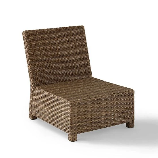 Crosley Bradenton Wicker Sectional Center Patio Chair White Brown 5 Crosley Bradenton Wicker Sectional Center Patio Chair White Brown - Image 3