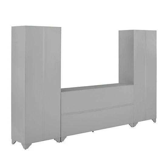 Crosley Tara Entertainment TV Stand & Storage Cabinet 3-piece Set Distressed White 6 Crosley Tara Entertainment TV Stand & Storage Cabinet 3-piece Set Distressed White - Image 4