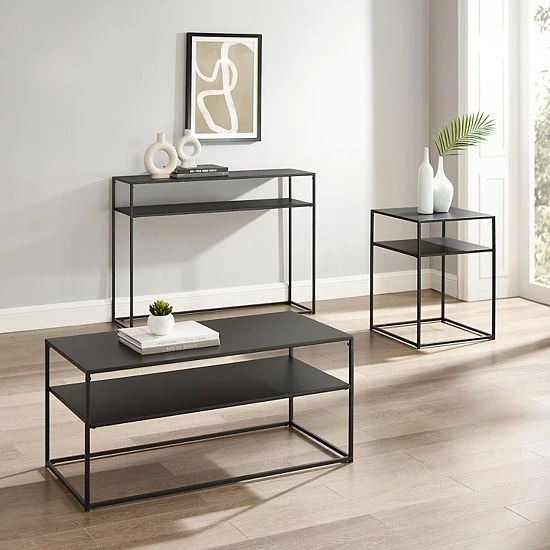 Crosley Braxton Coffee Table, Console Table, & End Table 3-piece Set - Image 2
