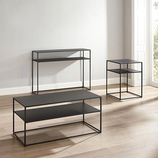 Crosley Braxton Coffee Table, Console Table, & End Table 3-piece Set - Image 4