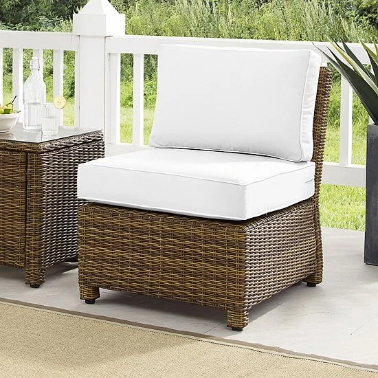 Crosley Bradenton Wicker Sectional Center Patio Chair White Brown 7 Crosley Bradenton Wicker Sectional Center Patio Chair White Brown - Image 5