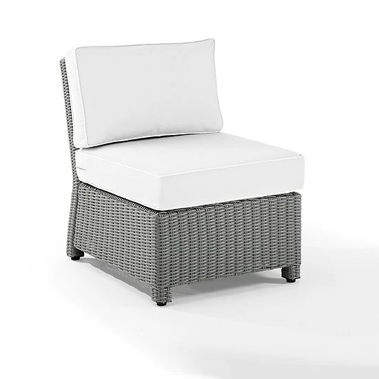 Crosley Bradenton Wicker Sectional Center Patio Chair White Brown 10 Crosley Bradenton Wicker Sectional Center Patio Chair White Brown - Image 8