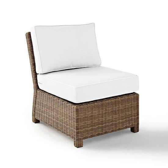 Crosley Bradenton Wicker Sectional Center Patio Chair White Brown 11 Crosley Bradenton Wicker Sectional Center Patio Chair White Brown - Image 9