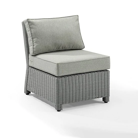 Crosley Bradenton Wicker Sectional Center Patio Chair White Brown 12 Crosley Bradenton Wicker Sectional Center Patio Chair White Brown - Image 10