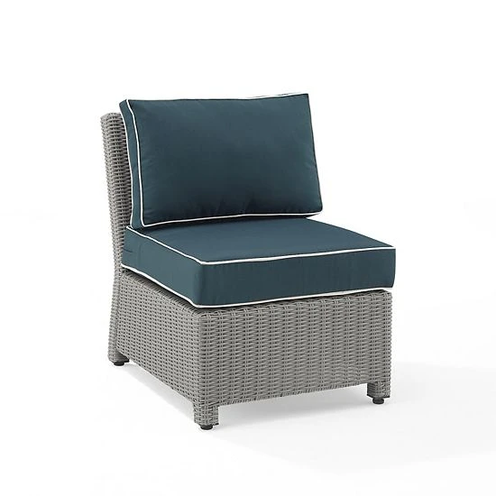 Crosley Bradenton Wicker Sectional Center Patio Chair White Brown 13 Crosley Bradenton Wicker Sectional Center Patio Chair White Brown - Image 11