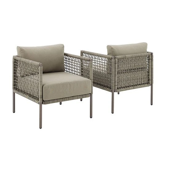 Crosley Cali Bay Outdoor Wicker Arm Chair 2-Piece Set