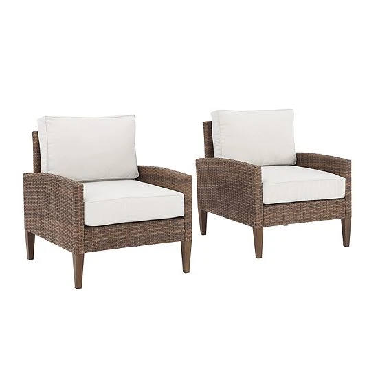 Crosley Capella Outdoor Wicker Chair 2-Piece Set - Image 2