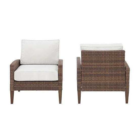 Crosley Capella Outdoor Wicker Chair 2-Piece Set - Image 3