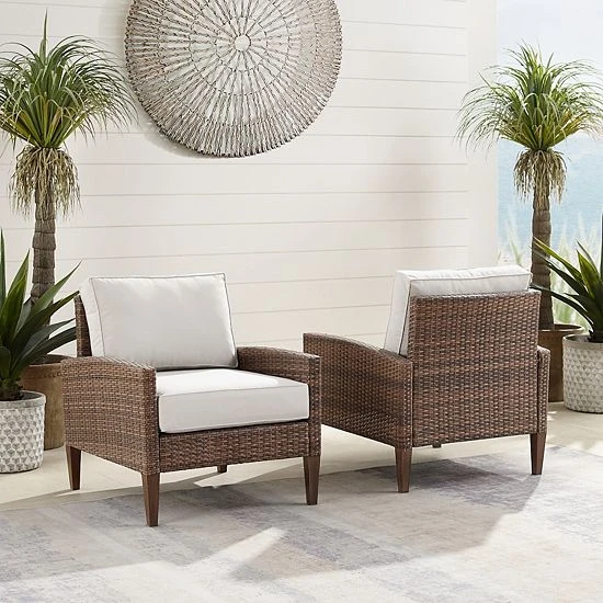 Crosley Capella Outdoor Wicker Chair 2-Piece Set - Image 5