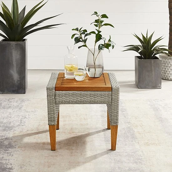 Crosley Capella Outdoor Wicker Side Table - Image 3