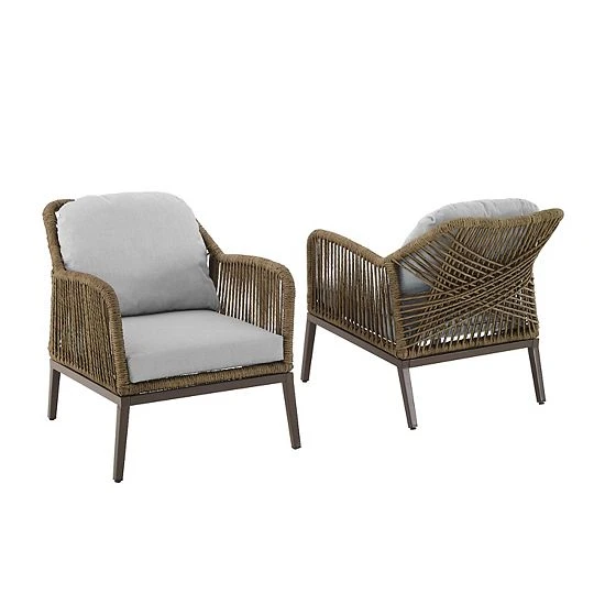 Crosley Haven Outdoor Wicker Arm Chair 2-Piece Set 3 Crosley Haven Outdoor Wicker Arm Chair 2-Piece Set