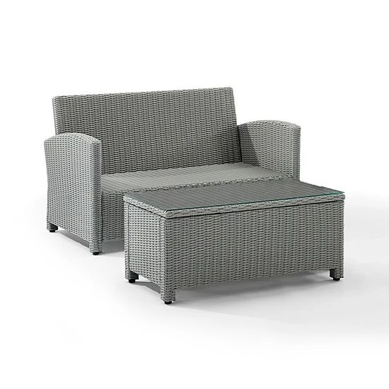 Crosley Bradenton Wicker Loveseat & Coffee Table 2-piece Set - Image 4