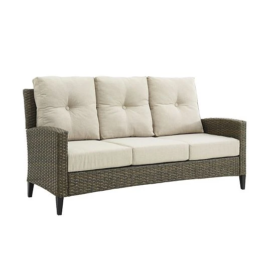 Crosley Rockport Patio Wicker High Back Couch 3 Crosley Rockport Patio Wicker High Back Couch