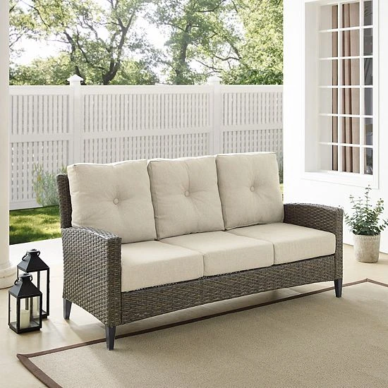 Crosley Rockport Patio Wicker High Back Couch 4 Crosley Rockport Patio Wicker High Back Couch - Image 2