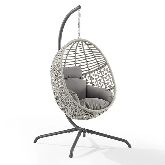 Crosley Lorelei Indoor / Outdoor Wicker Hanging Egg Patio Chair 3 Crosley Lorelei Indoor / Outdoor Wicker Hanging Egg Patio Chair