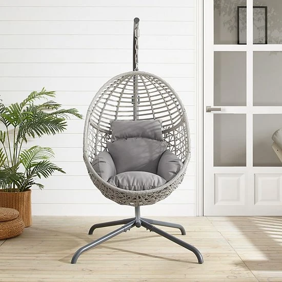 Crosley Lorelei Indoor / Outdoor Wicker Hanging Egg Patio Chair 8 Crosley Lorelei Indoor / Outdoor Wicker Hanging Egg Patio Chair - Image 6