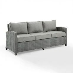 Crosley Bradenton Sunbrella Wicker Couch Navy Gray