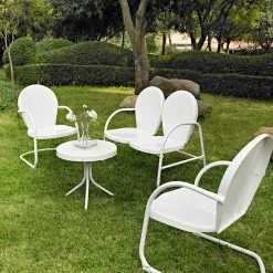 Crosley Griffith 4-Piece Metal Outdoor Conversation Seating Set White