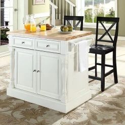 Crosley Furniture 3-piece Kitchen Island & X-Back Counter Chair Set White 9 Crosley Furniture 3-piece Kitchen Island & X-Back Counter Chair Set White -Crosley Shop unnamed file 1814