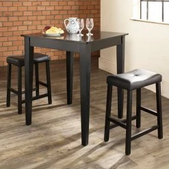 Crosley Furniture 3-piece Tapered Leg Dining Set Black