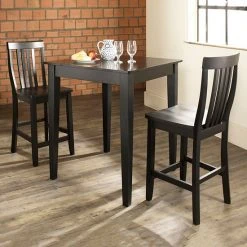 Crosley Furniture 3-piece Tapered Leg Dining Set Black
