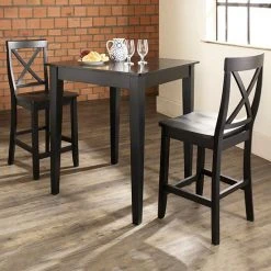 Crosley Furniture 3-piece Tapered Leg Dining Set Black