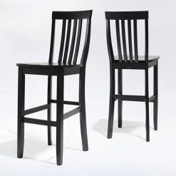 Crosley Furniture 2-piece School House Bar Stool Set Black