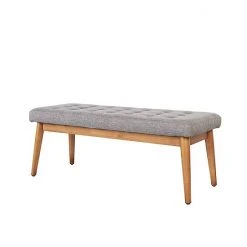Crosley Landon Upholstered Bench Vintage Gray